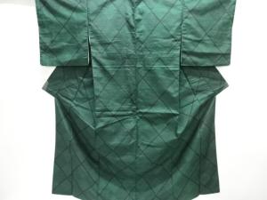 菱模様織出し十日町紬着物